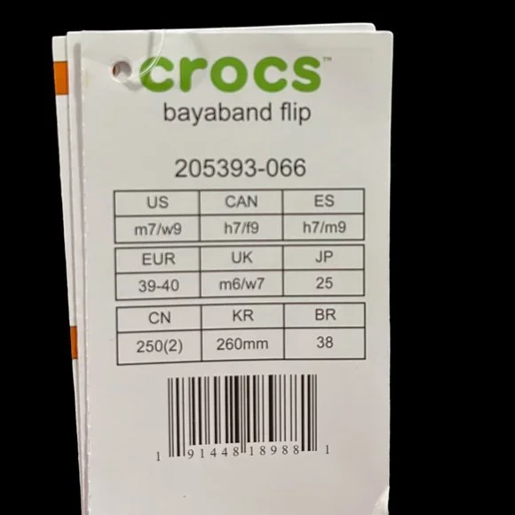 Crocs Bayaband Womens Flip Flop Sandals Size 8 - 9 Black & White‎ Water Friendly - Picture 8 of 14